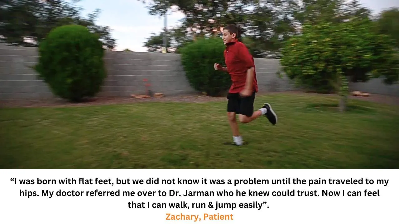 Zachary, a patient successfully treated for flat feet with HyProCure surgery