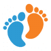 Feet Logo Blue Orange