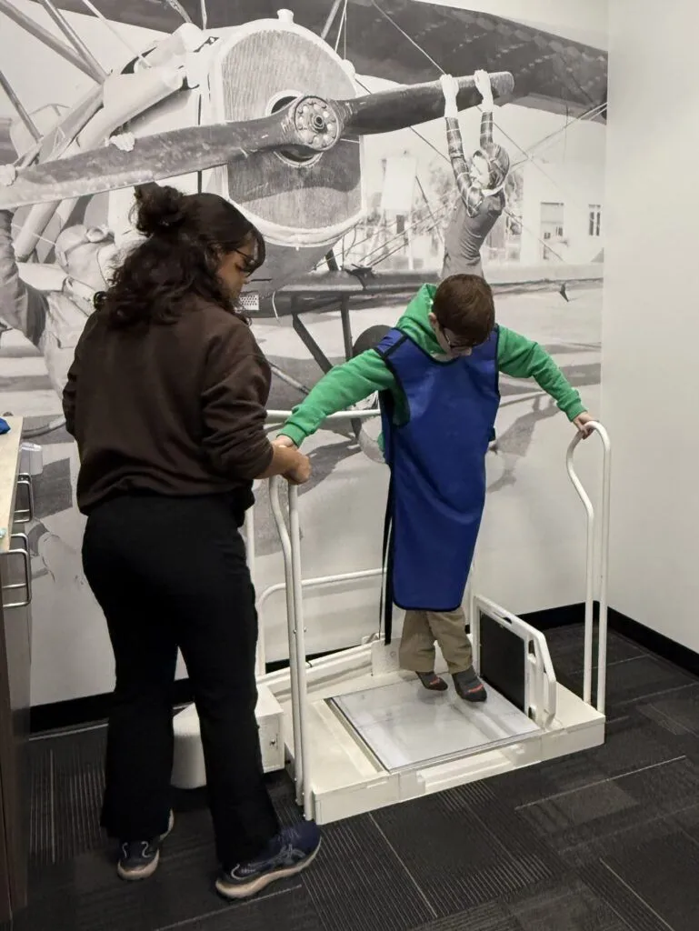 In-office digital X-ray room at Pediatric Foot & Ankle used to evaluate children's flat feet