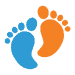 Feet Logo Blue Orange